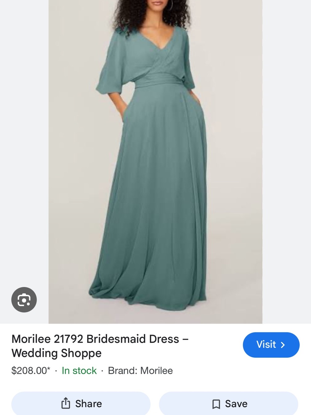 Mori Lee Deep Sea V-Neck Wrap Maxi Dress 21792